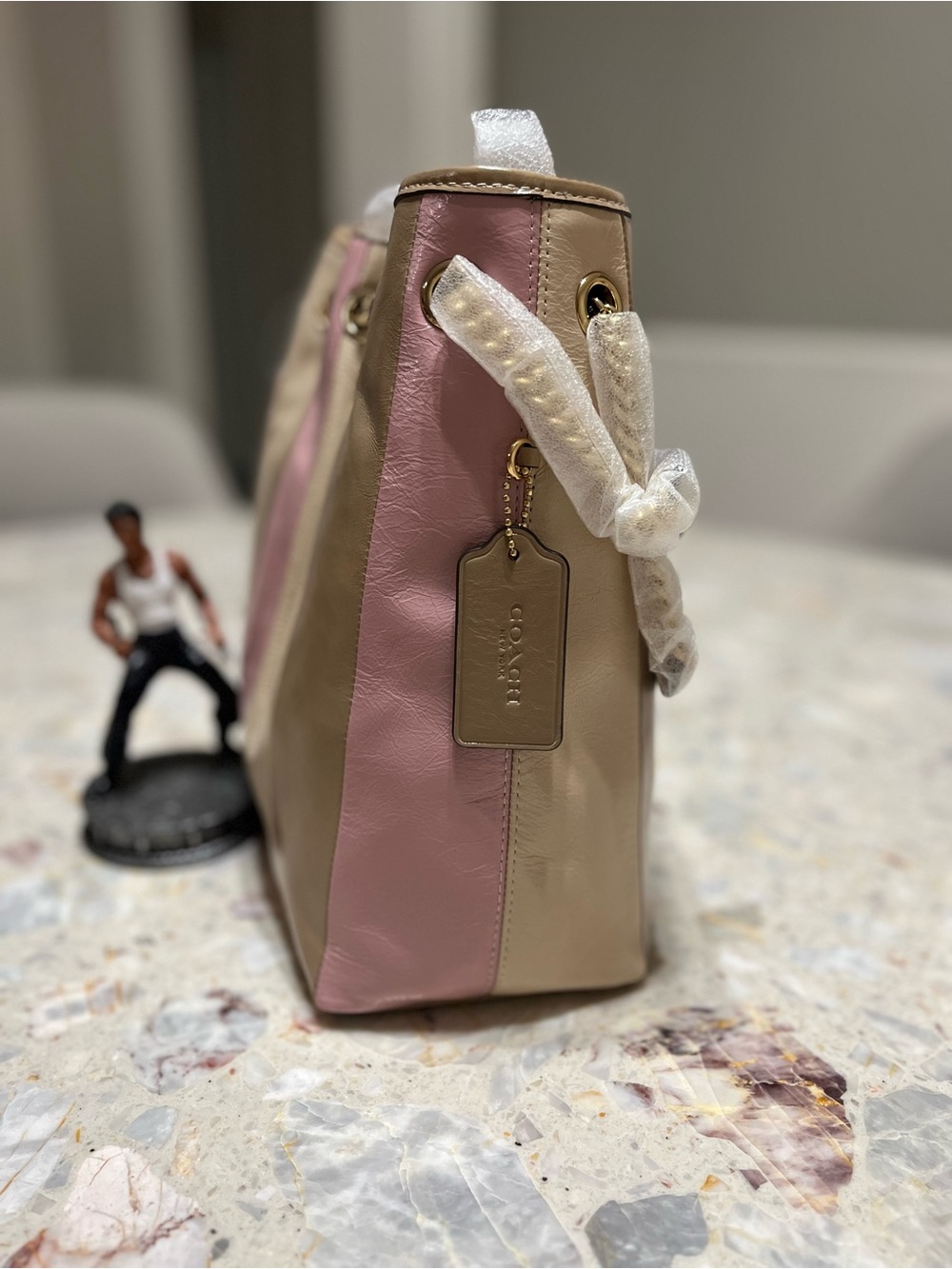 Coach Evelyn Shoulder Bag With Striped Patchwork NWT - Picture 2 of 9